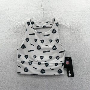 Certo Showcase Bra Women Small Las Vegas Raiders Gray Crop Top Tank NFL Gray